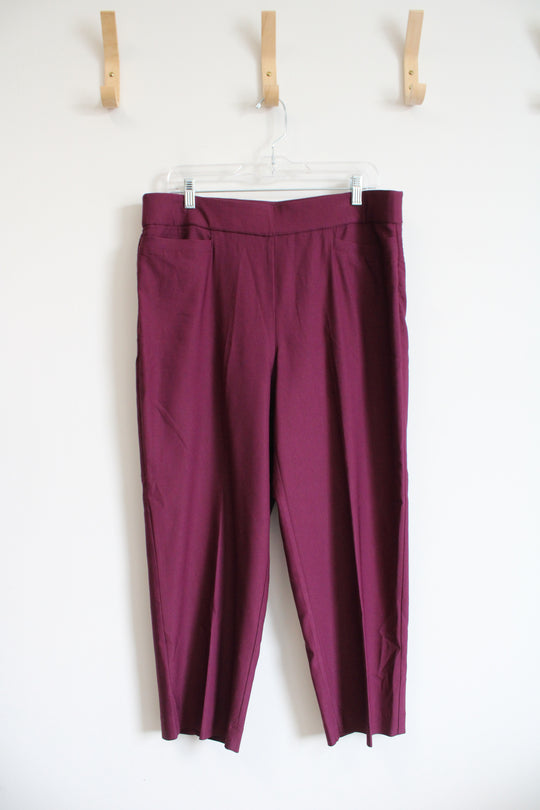 Alfred Dunner Plum Stretch Pants | 12