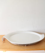 NEW Natura By Godinger Porcelain Oval Serving Platter & Metal Holder