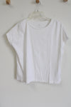 J.Jill Luxe Supima Relaxed White Tee | S