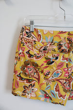 NEW LOFT Yellow Paisley Patterned Riviera Shorts | 0P