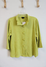 NEW Weavz Lime Green Soft Button Down Top | M