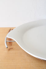 NEW Natura By Godinger Porcelain Oval Serving Platter & Metal Holder