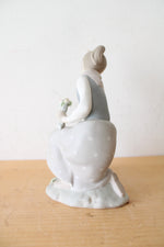 Lladro Girl Picking Flowers Porcelain Figurine
