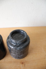 Black Gray Marble Candle Votives | Set Of 2