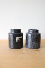 Black Gray Marble Candle Votives | Set Of 2
