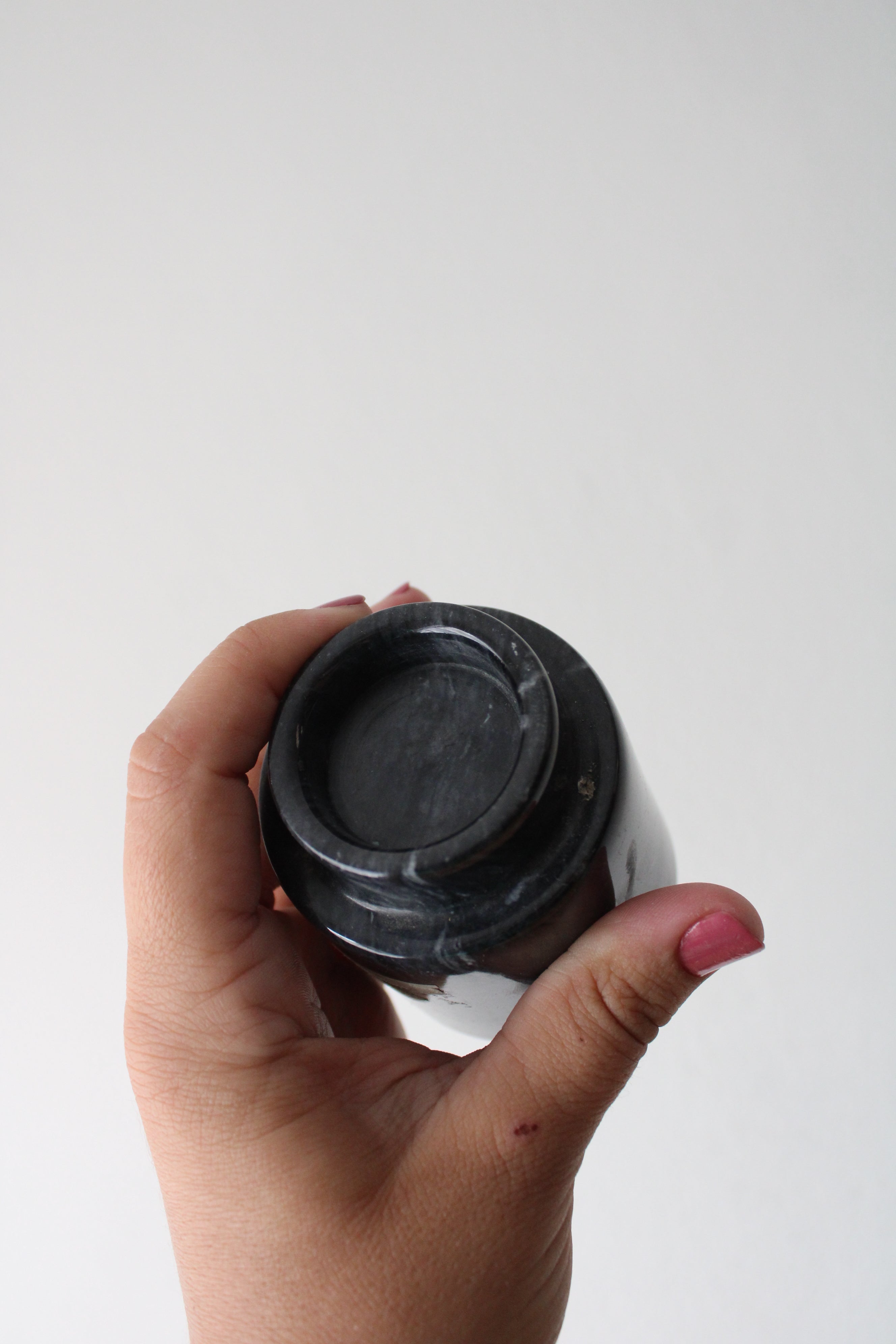 Black Gray Marble Candle Votives | Set Of 2