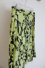 Evan-Picone Black Label Green & Black Floral White Dotted Skirt | M