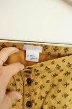 Cooperative Gold Scalloped Button Down Mini Skirt | 2