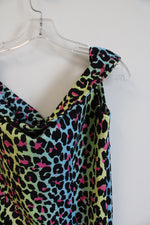 Chiara Boni Anoush Colorful Animal Print Off The Shoulder Dress | 12