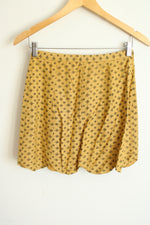 Cooperative Gold Scalloped Button Down Mini Skirt | 2