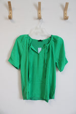 NEW Ann Taylor Kelly Green Blouse | XXS Petite
