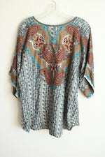 Johnny Was Paisley Silk Blue Blouse | M