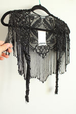 NEW Sharmark Las Vegas 1994 Black Beaded Shawl | One Size