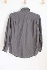 Gap Kids Green Gray Striped Button Down Shirt | XL (14/16)