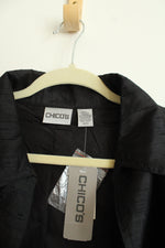 NEW Chico's Black Beaded Silk Jacket | 2