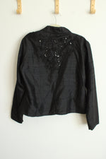 NEW Chico's Black Beaded Silk Jacket | 2