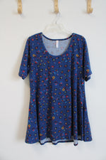 NEW LuLaRoe Perfect T Blue Patterned Top | XL