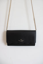 Kate Spade Gemma Scalloped Edge Black Chain Strap Wallet