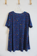 NEW LuLaRoe Perfect T Blue Patterned Top | XL