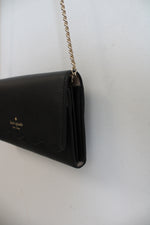Kate Spade Gemma Scalloped Edge Black Chain Strap Wallet