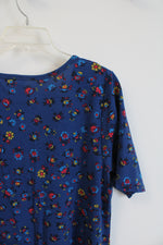 NEW LuLaRoe Perfect T Blue Patterned Top | XL
