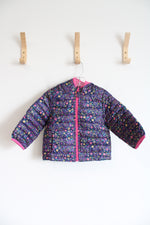 Jumping Beans Blue Floral Puffer Jacket | 18 MO