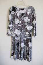 NEW Rekucci Black Floral Dress | 16