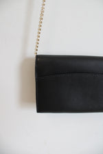 Kate Spade Gemma Scalloped Edge Black Chain Strap Wallet