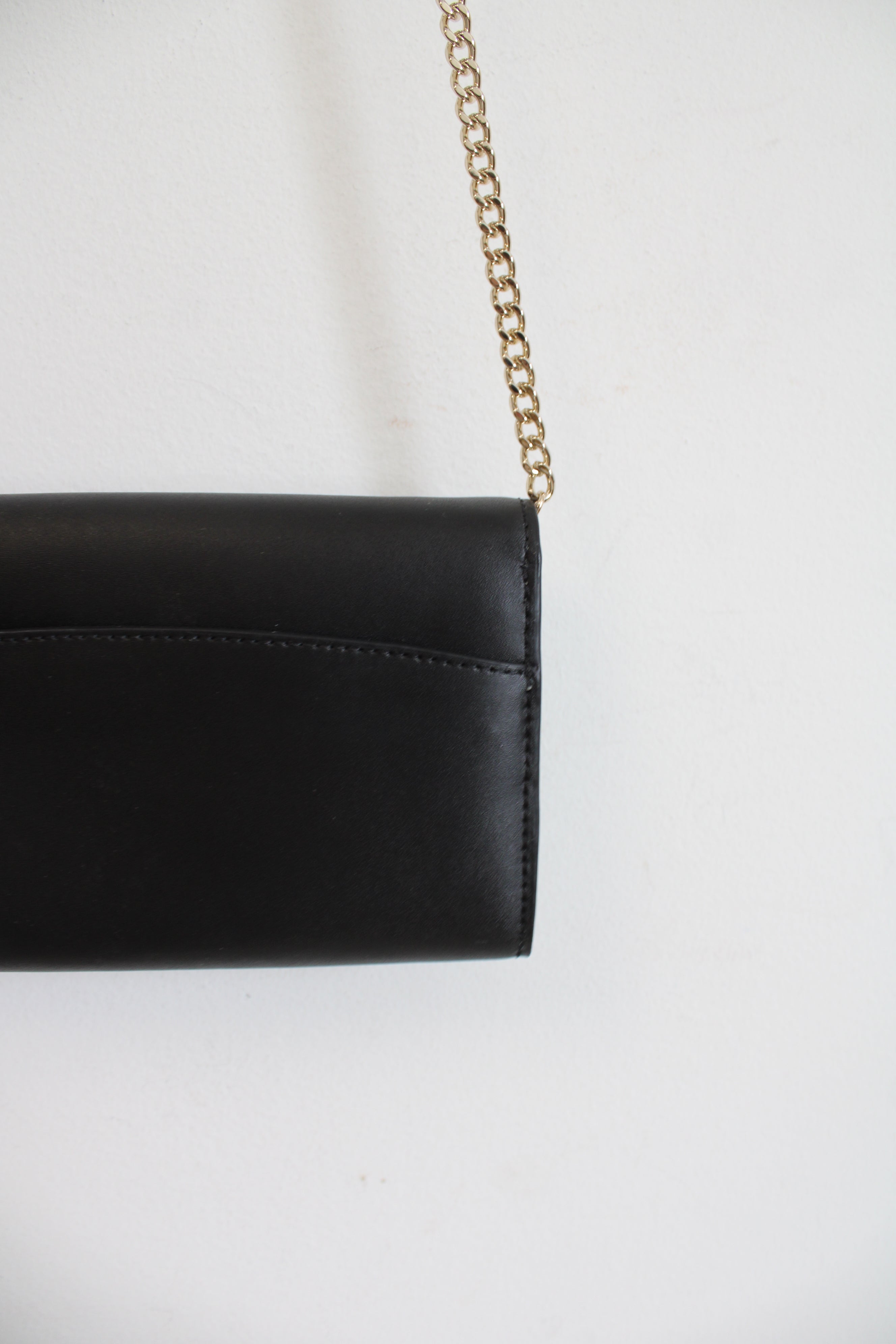 Kate Spade Gemma Scalloped Edge Black Chain Strap Wallet