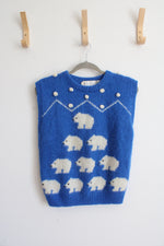 The Eagle's Eye Vintage Blue Polar Bear Mohair Blend Sweater | M
