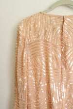 Talbots Joan Leslie Peach Pink Silk Beaded Vintage Top | M