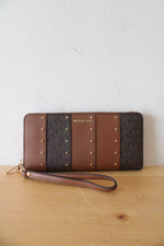 Michael Kors Studded Patchwork Signature Continental Wristlet Wallet