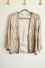 Marilyn Vintage Pink Chevron Beaded Jacket | L/XL