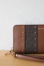 Michael Kors Studded Patchwork Signature Continental Wristlet Wallet