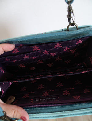Anuschka Jardin Bleu Floral Crossbody Wallet