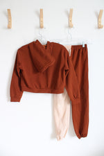 Shein Two-Toned Brown Sweatpant & Hoodie Set | Youth 10