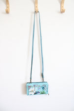Anuschka Jardin Bleu Floral Crossbody Wallet