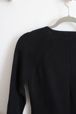 Casual Corner Annex Black Ribbed Button Down Cardigan | S