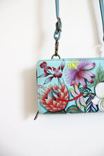 Anuschka Jardin Bleu Floral Crossbody Wallet
