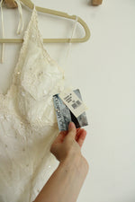 NEW Jessica McClintock Vintage Ivory Bridal Halter Neck Beaded Dress | 10