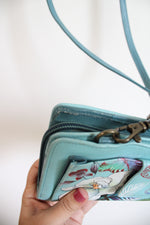 Anuschka Jardin Bleu Floral Crossbody Wallet