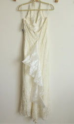 NEW Jessica McClintock Vintage Ivory Bridal Halter Neck Beaded Dress | 10