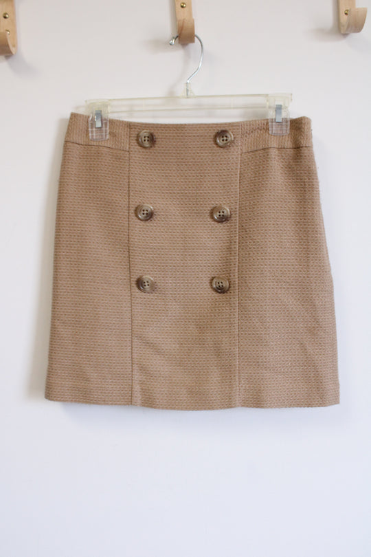 LOFT Tan Woven Mini Skirt | 0 Petite