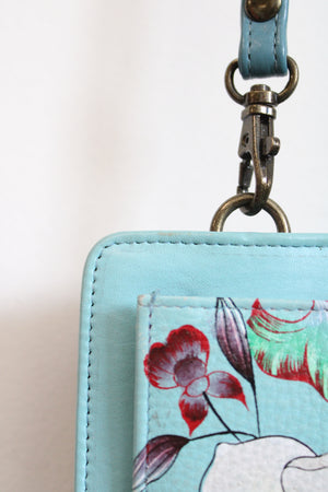 Anuschka Jardin Bleu Floral Crossbody Wallet