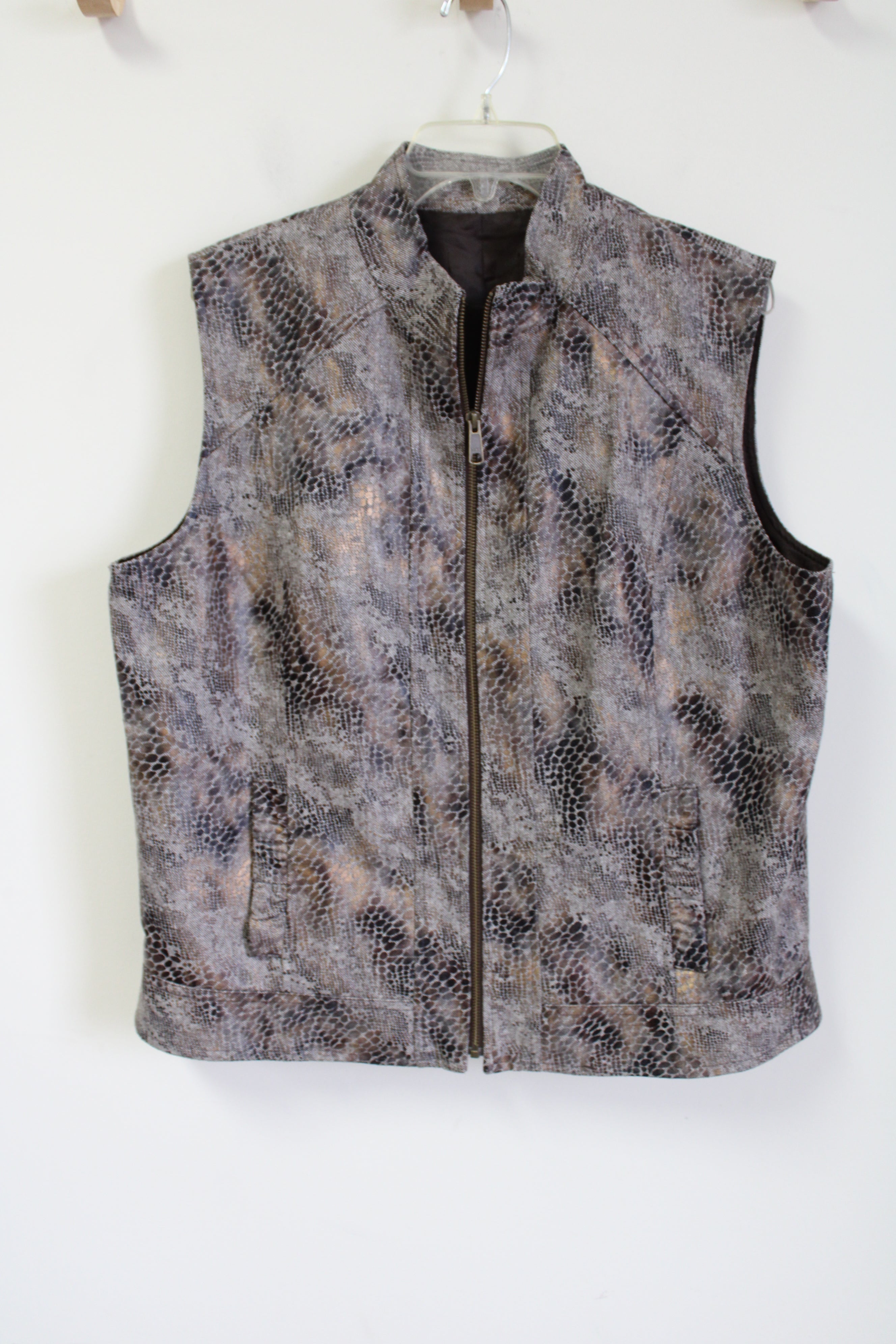 Brown Snakeskin Pattern Vest | XL