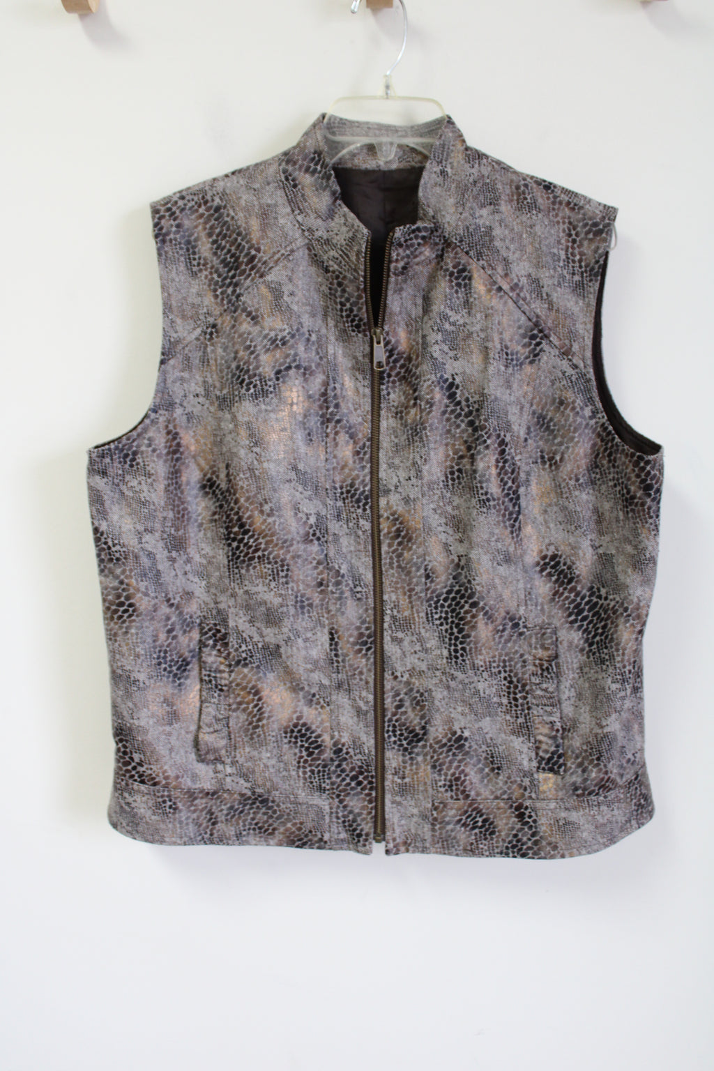 Brown Snakeskin Pattern Vest | XL