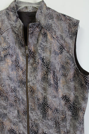 Brown Snakeskin Pattern Vest | XL