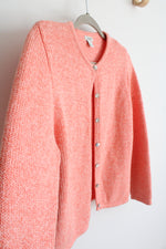 L.L.Bean Coral Pink Button Down Cardigan | M Petite