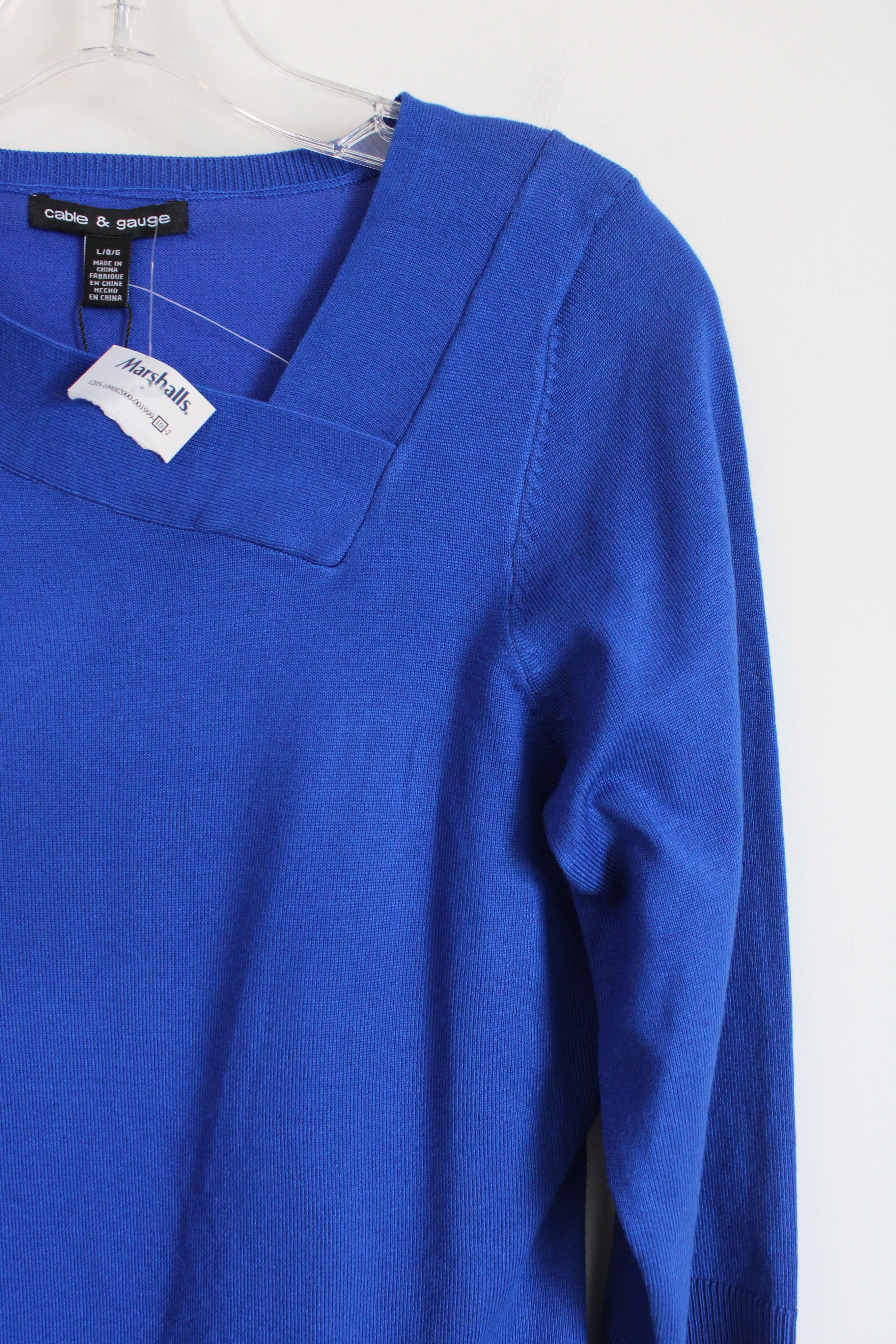 NEW Cable & Gauge Blue Sweater Top | L
