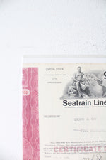 Seatrain Lines Inc. Stock Certificate